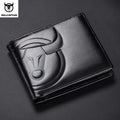 BULLCAPTAIN Fashion Big Logo Man Wallet High Quality RFID Wallet Coin Purse Compact Mini Card Holder Genuine Leather