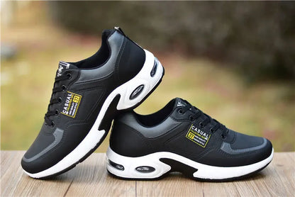 Zapatillas de running para hombre, transpirables, con amortiguación de aire, con cordones, antideslizantes, para exteriores