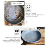 Durable Stone Frying Pan 28/26/24/20cm Wok Non-stick Pan Skillet Cauldron Induction Cooker Pans Pancake Egg Gas Stove Home