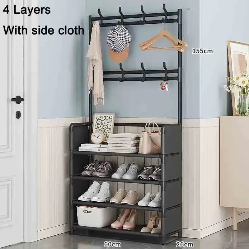Zapatero multicapa para el hogar, multifuncional, para dormitorio, armario para zapatos y abrigos