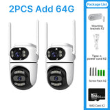 WONSDAR 2pcs Outdoor WIFI IP Camera Smart Home Security Protection PTZ Camera AI Auto Tracking Night Vision Surveillance iCsee