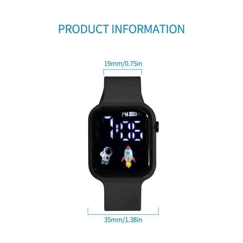 New Student Smart Watch Men's and Women's Astronaut Rocket Touch Screen Sports Electronic Watch Children's Festival Gift