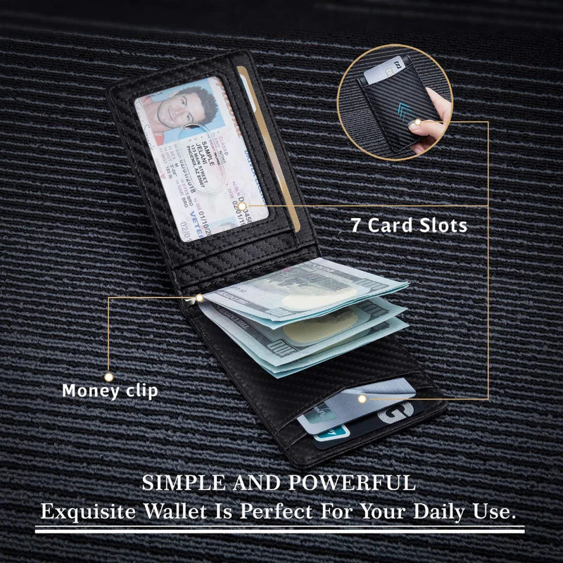 Rfid Credit Card Holder Men Wallets Money Clip Luxury Slim Thin Mini Wallet Male Small Short Purse Minimalist Billfold Vallet