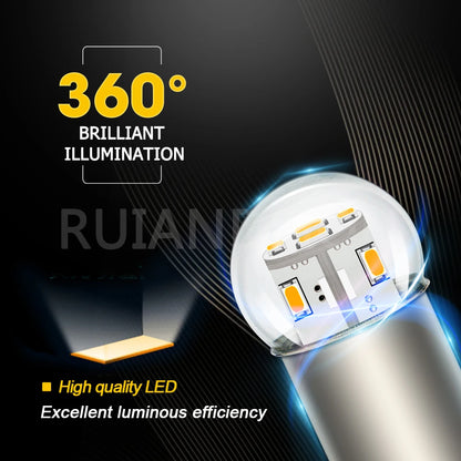 Ruiandsion 2pcs 1156 BA15S P21W LED 1157 BAY15D BA15D LED Motorcycle Car Turn Signal Brake Lights Auto Lamp 6V 12V 24V 48V Bulbs