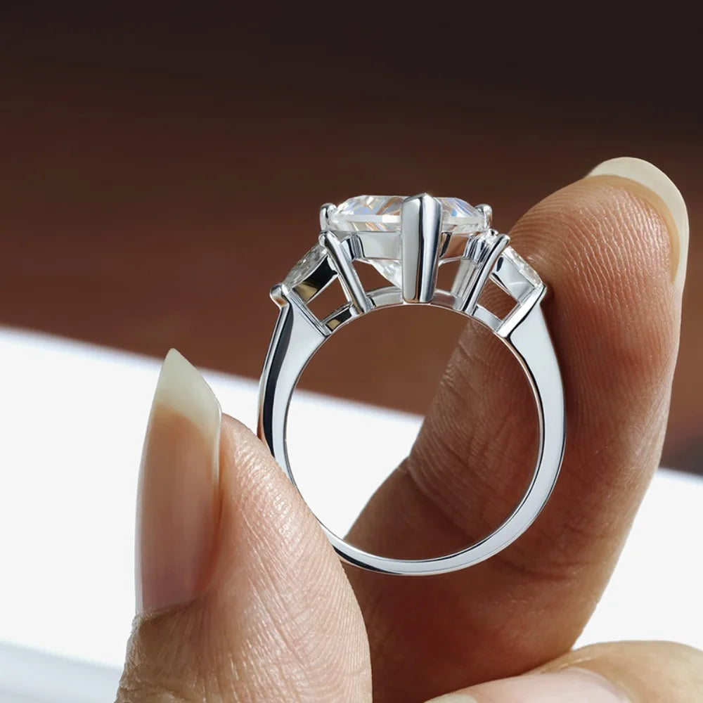 1-4Carat Heart Shape Moissanite Ring for Women Certified S925 Sterling Silver Heart Diamond Engagement Wedding Band Jewelry Gift