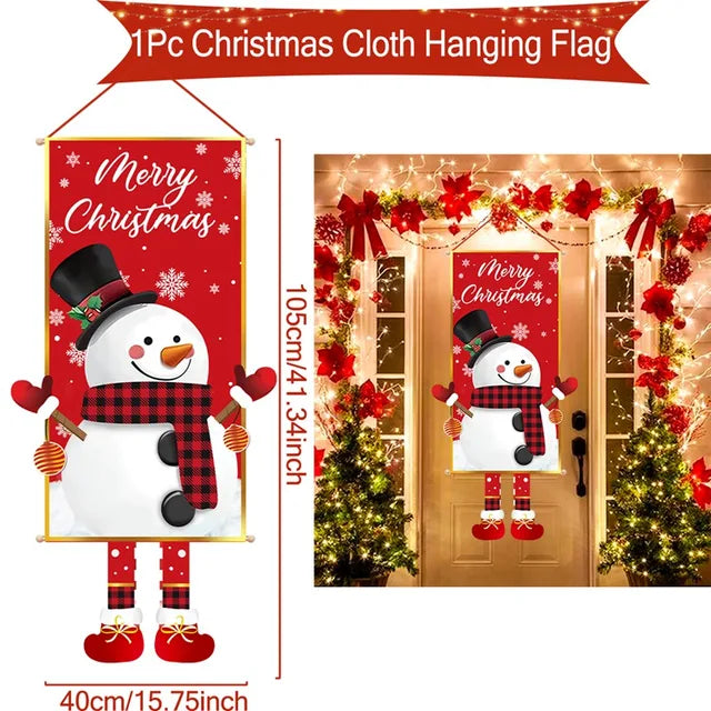 Pancarta colgante de Papá Noel, adornos navideños para el hogar, regalos de Año Nuevo 2023 y 2024 