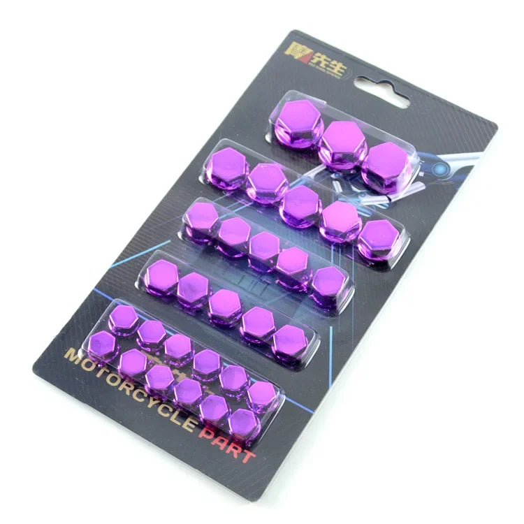 30pcs 0.8cm/1cm/1.2cm/1.4cm Motorcycle Screw Set Decorative Caps Nut Covers Motorcycle Modification Accessories for Yamaha Honda