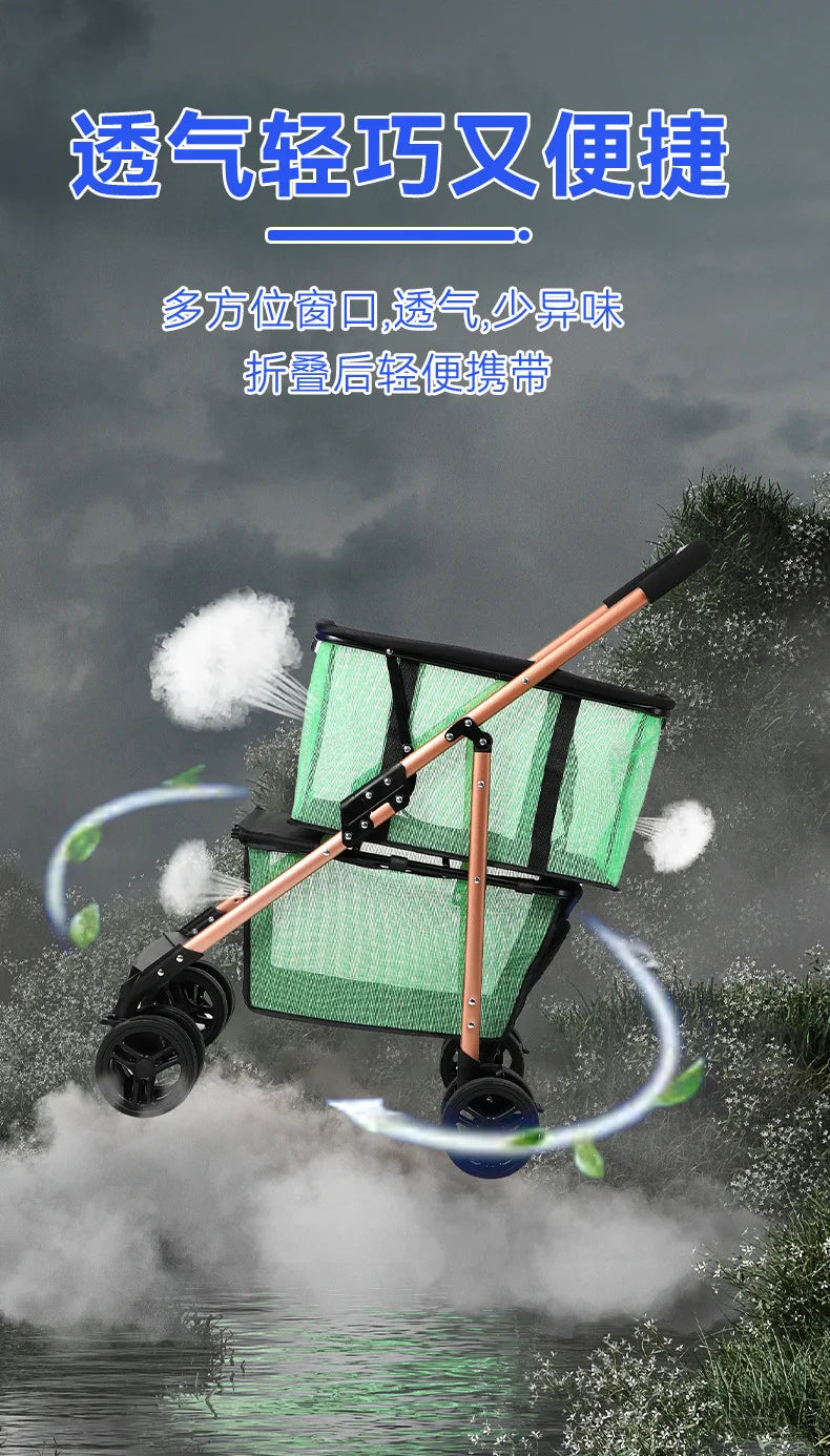 Supermarket Folding Multi-functional Travel Vehicle Can Be Separated Shopping Cart Picnic Camping Portable Outdoor Pet Supplies