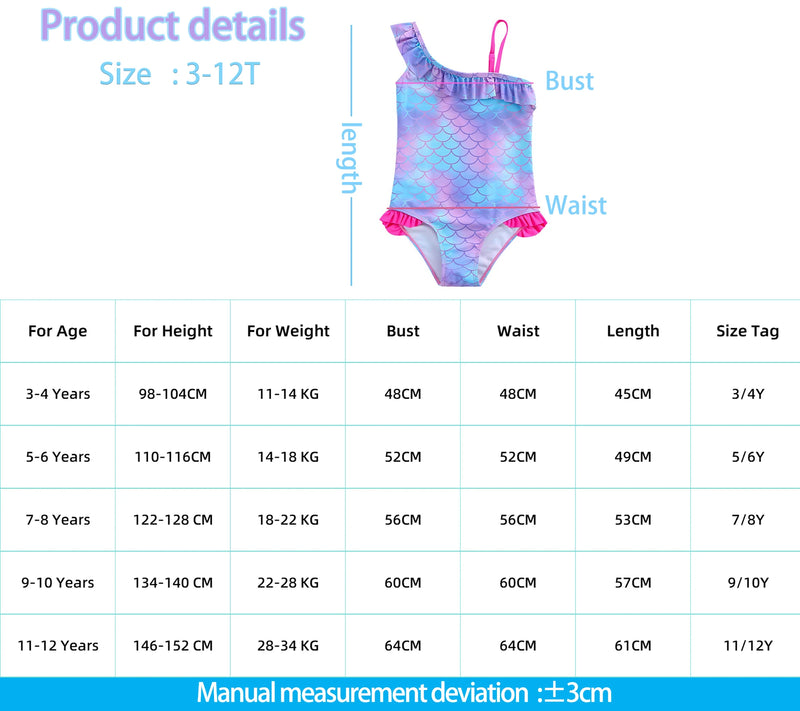 Lilo Stitch Baby Girl Mermaid Fish Scale Print Swimsuit One-Piece Swimwear Toddler Bathing Suit Beach Outfit