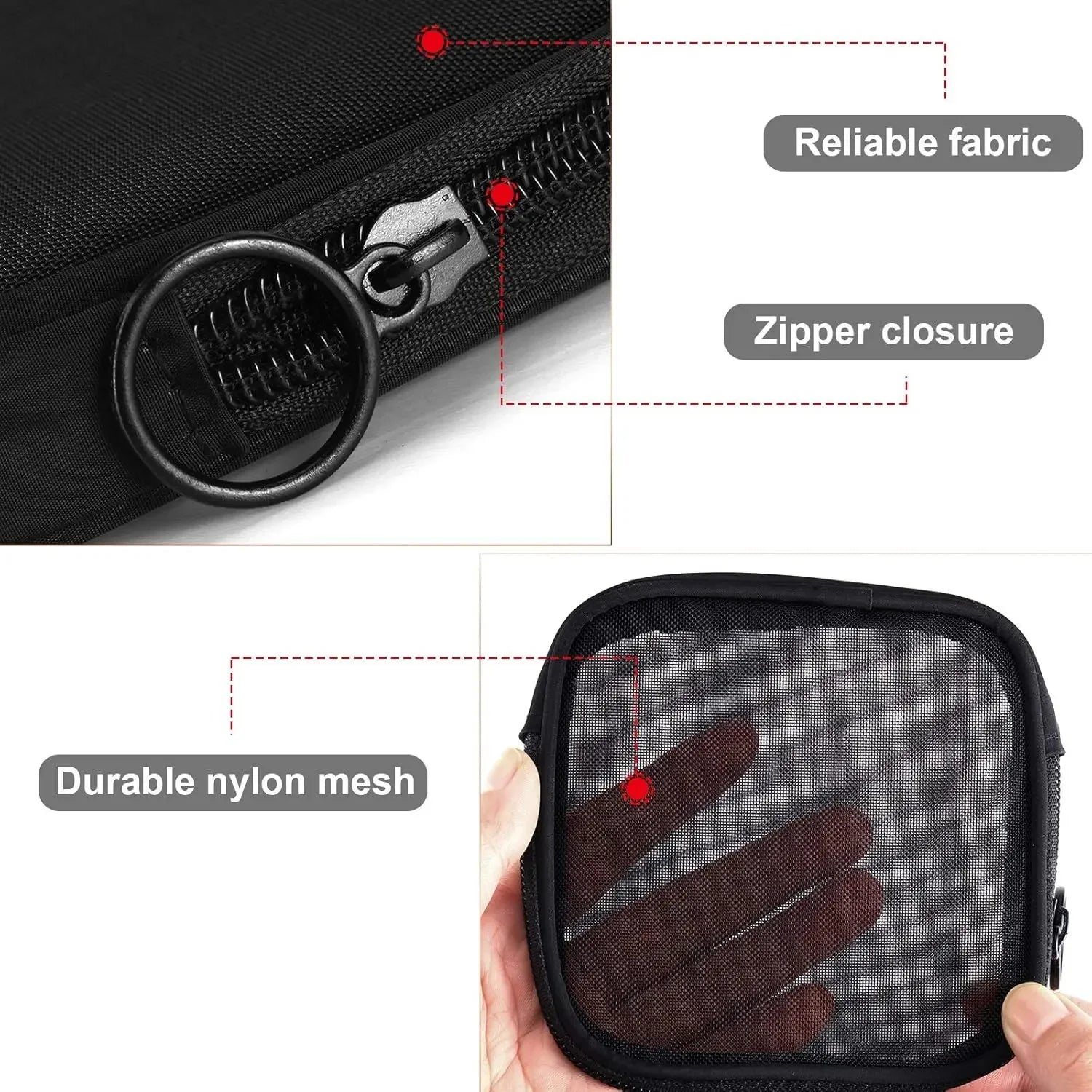 Transparent Mini Cosmetic Bag Small Travel Black Mesh Simple Makeup Bags Girl Storage Toiletry Wash Lipstick Cases