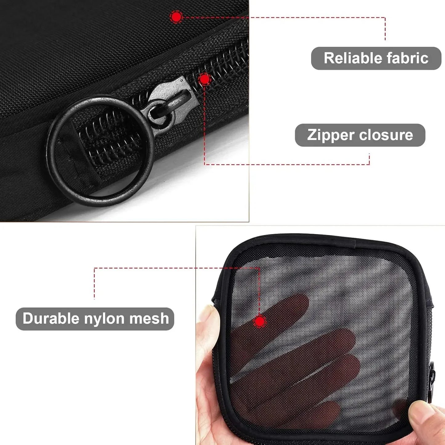 Transparent Mini Cosmetic Bag Small Travel Black Mesh Simple Makeup Bags Girl Storage Toiletry Wash Lipstick Cases