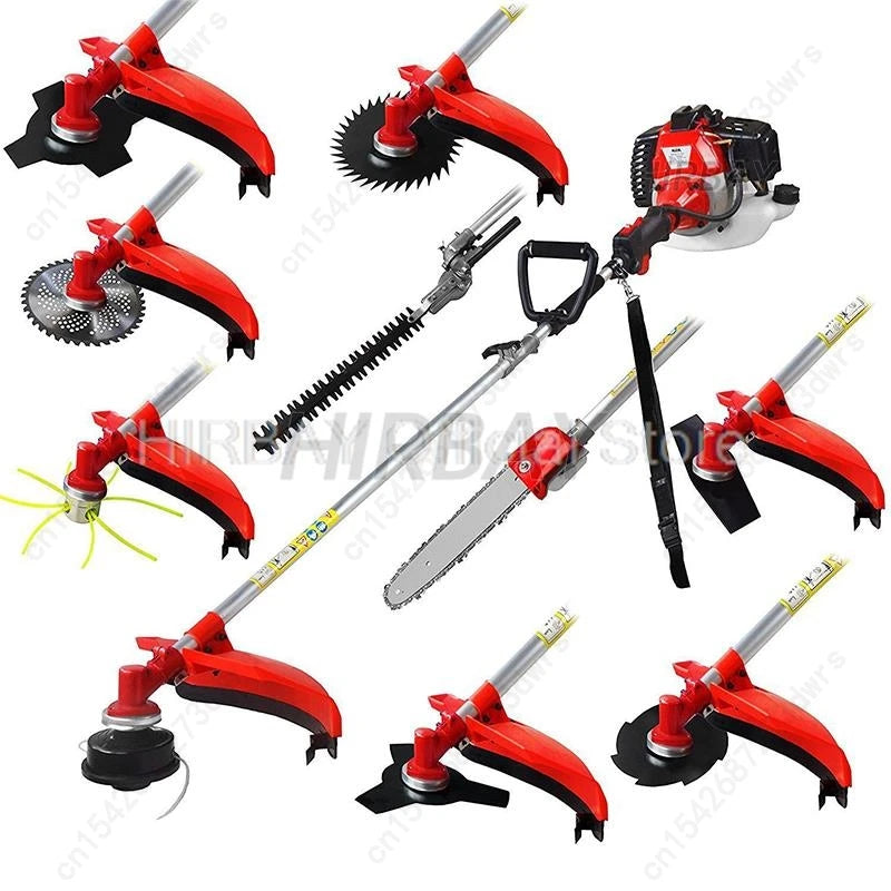 Lawn Mower Hedge Trimmer Chainsaw Gasoline Engine Strimmer Chainsaw High Branch Pruning Hedge Cutter Multi-Purpose Garden Tools