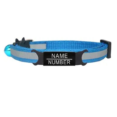 Reflective Cat Safety Buckle Collar Adjustable Custom Personalized ID Free Engraving Nylon Puppy Kittens Necklace