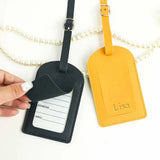 Customized Letters Smooth PU Leather Classic Ultra-Thin Travel Aviation Luggage Tag Signature Luggage Label