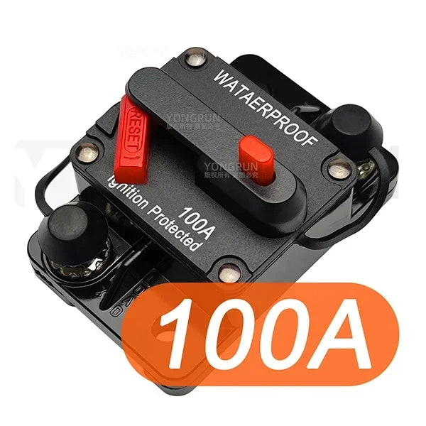 30A to 300A Circuit Breaker with Manual Reset for Car Audio System Waterproof Marine Circuit Breaker Reset Fuse 12V-48V DC