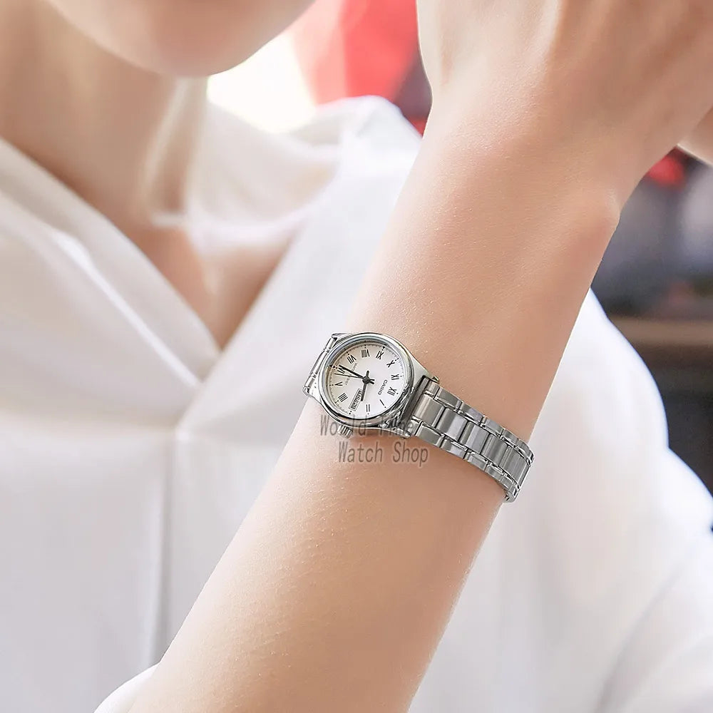 Relógio feminino Casio LTP - V006 prata quartzo com calendário e a prova de agua