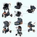 Baby Stroller 3‑in‑1 Travel System Pushchair Lightweight Pram from Birth All‑Terrain Baby Buggy Compact Fold Stroller Summer