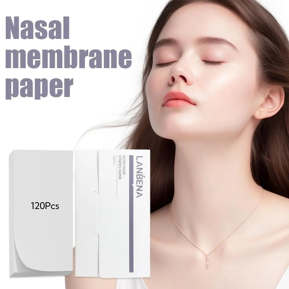 120pcs Blackhead Removal Papers Plant Pore Strips Nose Acne Cleansing Black Dots Peel Off Mud Mask Treatments Skin Care