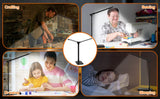 Double Head LED Desk Lamp,Dual Swing-arm Table Lamp for Home Office,5 Color Modes and 5 Dimmable,Modern Eye-Caring Piano Lamp