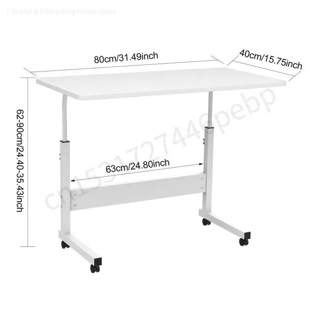 Altura ajustável portátil Standing Desk, mesa portátil móvel, mesa do computador, mesa de trabalho, móveis de cabeceira, HWC, 80x40x90cm