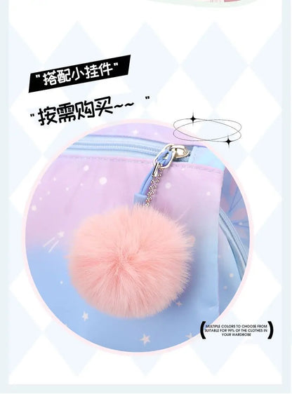Pink Cartoon Barbie Backpacks Boy Girl Kids Gradient Ramp Women Bagpack Teens Simple Schoolbags Capcity Travel Laptop Backpack