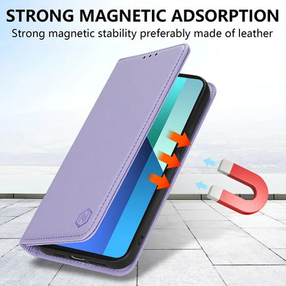 Wallet Skin friendly Magnetic Card Slot Flip Leather Case For Xiaomi 14T 13T 11T Poco X6 C65 C75 Redmi 14C 13C 13 12C 10C 9A 9C