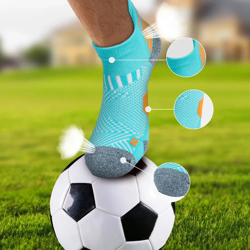 3 pares de calcetines deportivos de compresión para hombre y mujer, profesionales, de corte bajo, para fitness, maratón, correr al aire libre, desodorantes, transpirables.