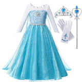Fantasia de Verão das Rainhas Elsa e Anna – Vestido de Princesa para Meninas e Crianças Pequenas – Ideal para Halloween, Cosplay e Festas (Para 2 a 10 Anos)