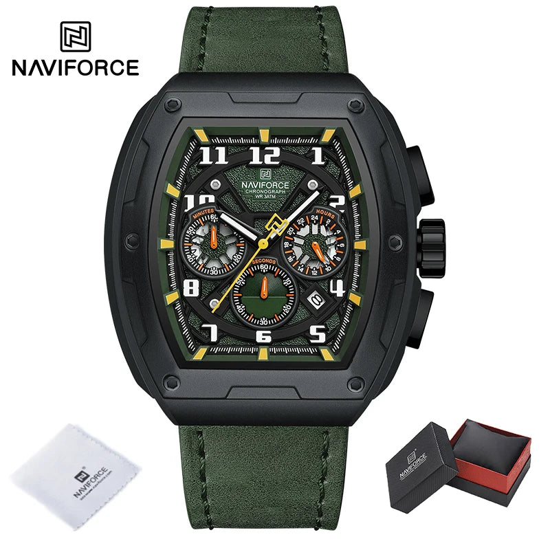 NAVIFORCE Luxury Brand Men's Sports Watch Quartz 24-Hour Chronograph Waterproof Male Wristwatches Date Display Clock Reloj Hombre