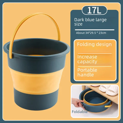Portable Folding Wash Bucket Household Car Use Plastic Thickened Folding Bucket for Outdoor Fishing 