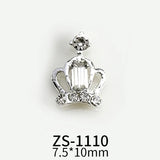 10pcs New Crown Alloy Zircon Nail Art Charms Silver Shiny Crystals Jewelry Hot Sale Nails Decoration 3D Manicure Accessories %2