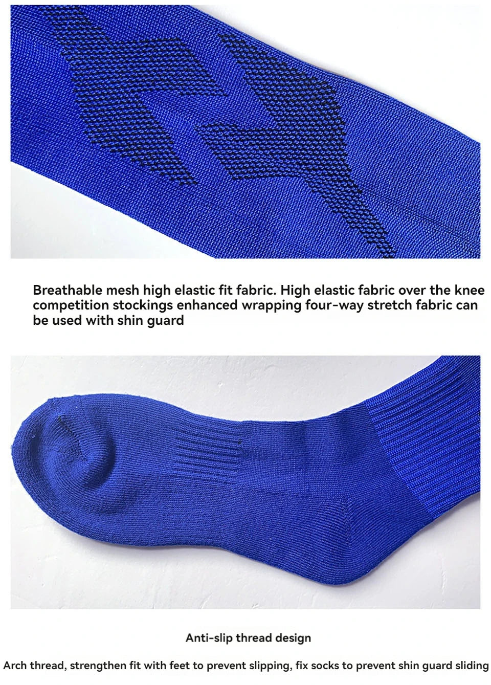 Loogdeel 1 Pair Soccer Socks Stripe Knee High Softball Baseball Team Sports Socks Breathable Football Socks for Kids Adults