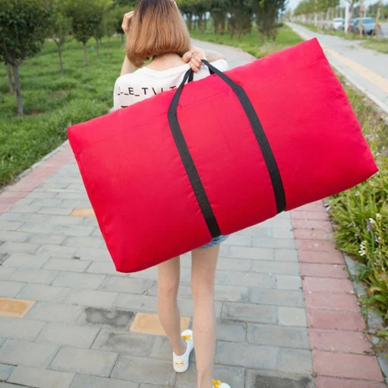 Unisex Large Capacity Luggage Bag Travel Clothes Storage Bags Zipper Oxford Weekend Bag Thin Portable Moving Luggage Bags