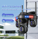 LS VISION 10X Optical Zoom 4-Screens WiFi IP Camera  35MP Outdoor Wifi Security PTZ Cam Auto Tracking Home Surveillance Cameras