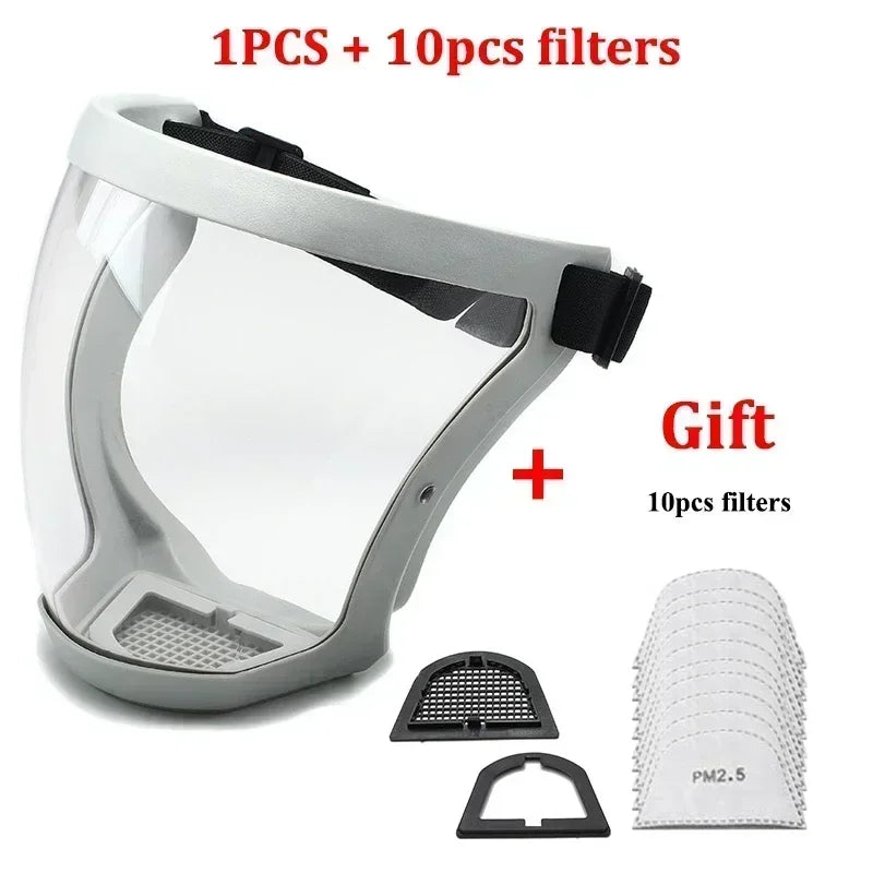 Protector facial transparente, mascarilla de protección laboral, pantalla protectora, accesorios de cocina, aparatos electrónicos 