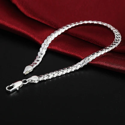 Fine 925 sterling silver Cadeia estrelas Pulseiras para as mulheres Encantos designer de moda festa Jóias Presentes De Casamento Feriado