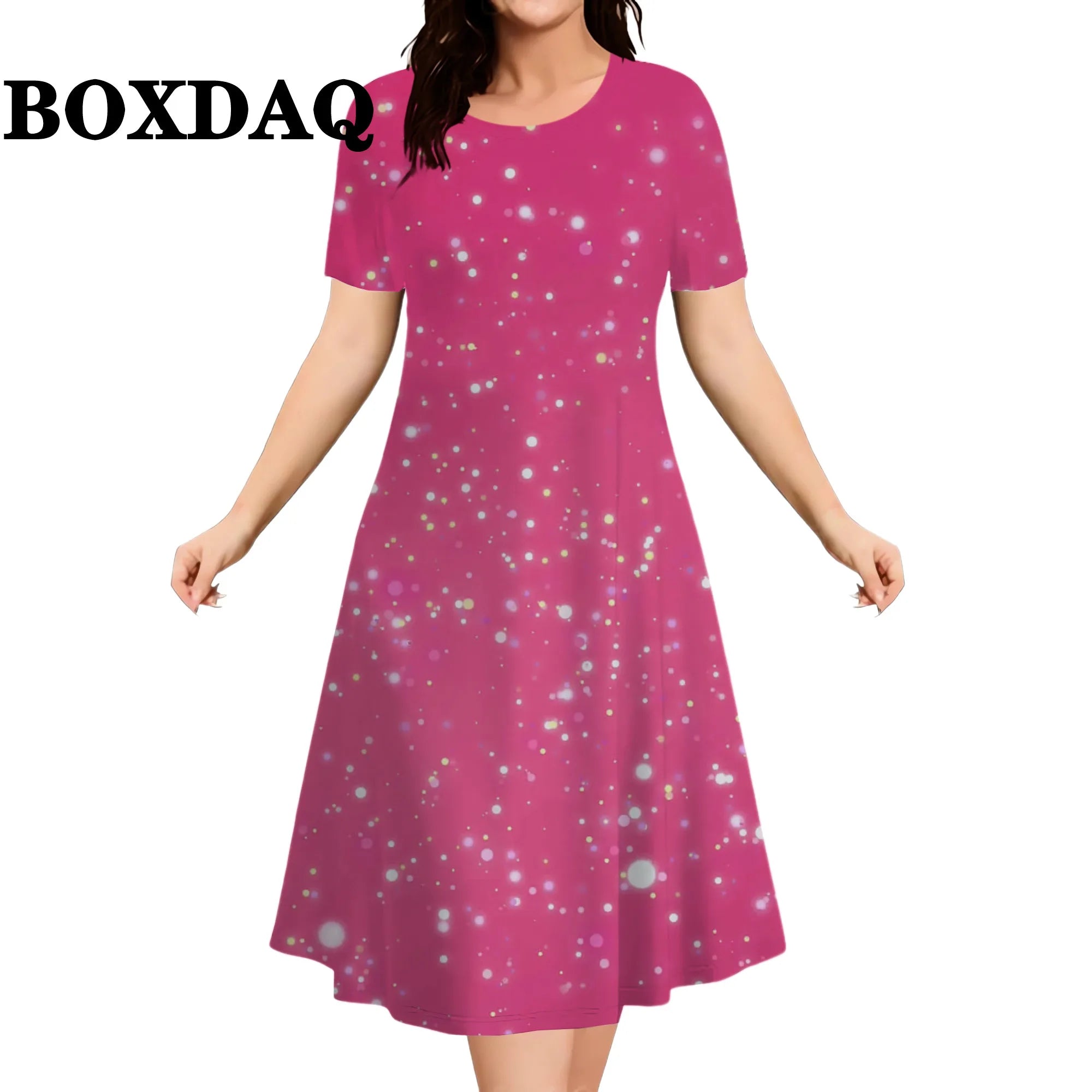 Fashion Elegant Women‘S Dresses Woman Party Dress Gradient Polka Dot O-Neck Plus Size Vacation Casual A-Line Clothes Trend 2026