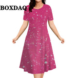 Fashion Elegant Women‘S Dresses Woman Party Dress Gradient Polka Dot O-Neck Plus Size Vacation Casual A-Line Clothes Trend 2026