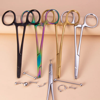 1 alicate de bola apretada para desenroscar, herramienta para joyería de perforación, alicates de sujeción de anclaje dérmico de acero quirúrgico, herramienta de perforación, pinzas dérmicas