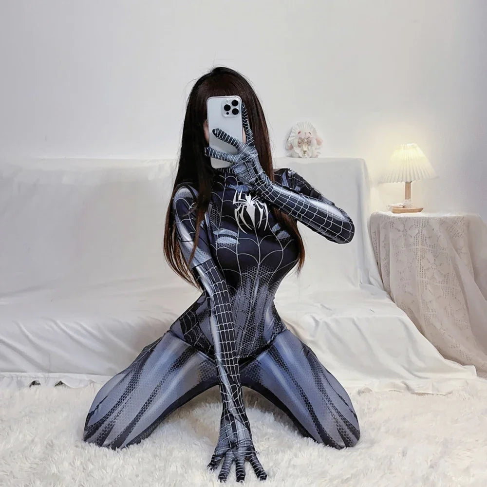 Spider-Man Costume Movie Superhero Cosplay Bodysuit Suit Avengers Cosplay Venom Spider-Man Corset for Women Girl Spandex Suit