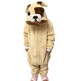 Cartoon Kigurumi For Children Kids' Animal Onesie Pajamas Dog Wolf Dragon Dinosaur Halloween Carnival One-piece Costume Homewear