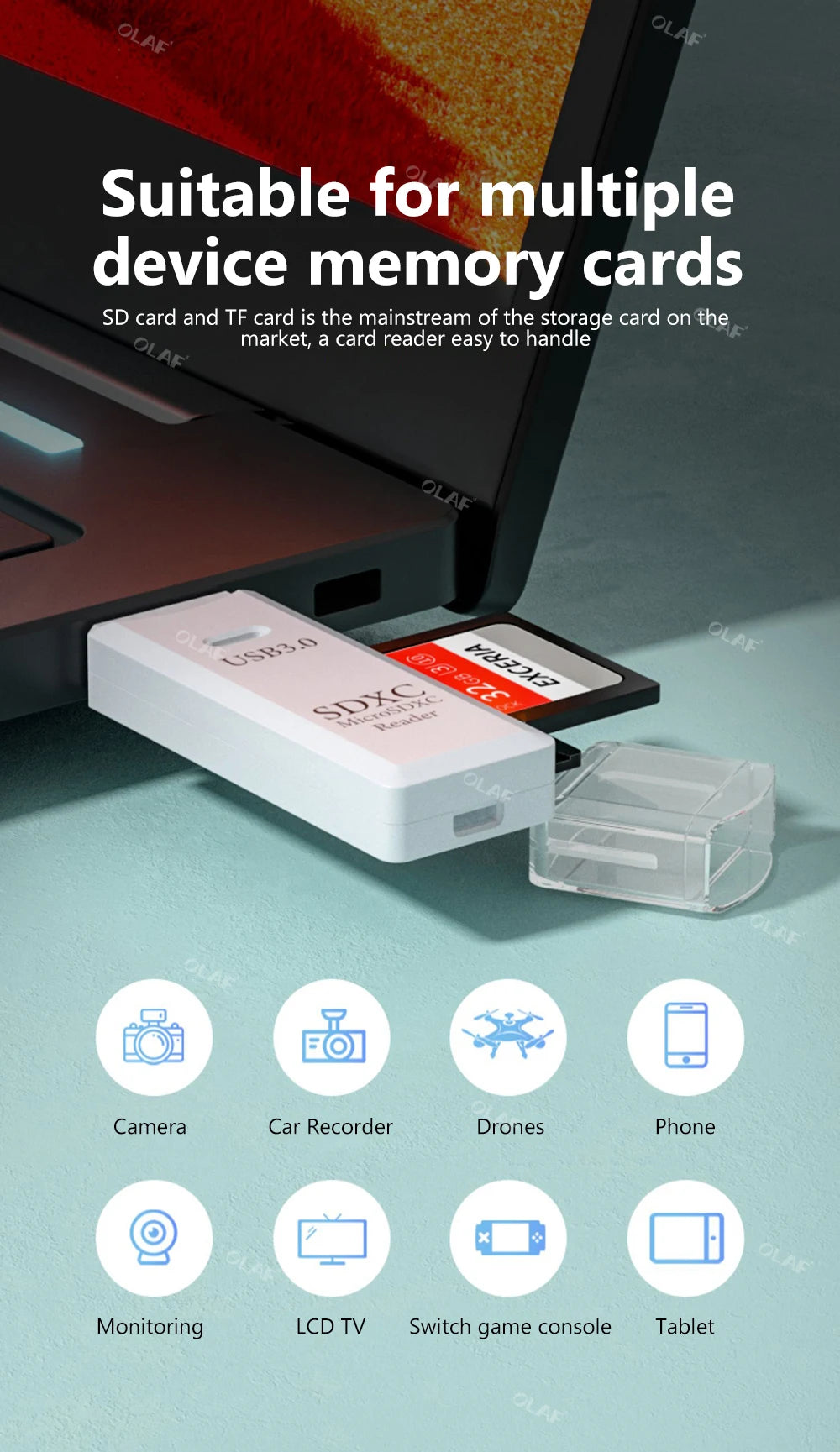 USB 3.0 Card Reader Micro SD TF Memory Card Reading Adapter High Speed ​​2 IN 1 Card Reader For Phone PC Laptop Accessories U disk