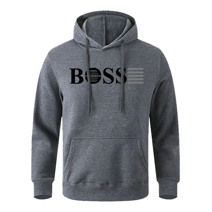 Fashionable Brand Men's Hoodie Street Casual Sports Style Long Sleeve Kangaroo Pocket Fleece Sweatshirt for Autumn and Winter