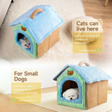 Folding Houses Removable Washable Cat House Puppy Cave Sofa Four Seasons General Can Pet Supplies for Small Medium Pet