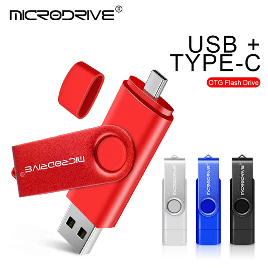 Memoria USB tipo C 2 en 1 de metal OTG de 128 GB, 4 GB, 8 GB, 32 GB, 64 GB y 128 GB.