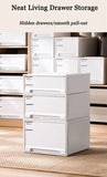 Wardrobe Storage Box High-capacity Drawer Style Stackable Container Transparent Plastic Containers for Household Use Storage