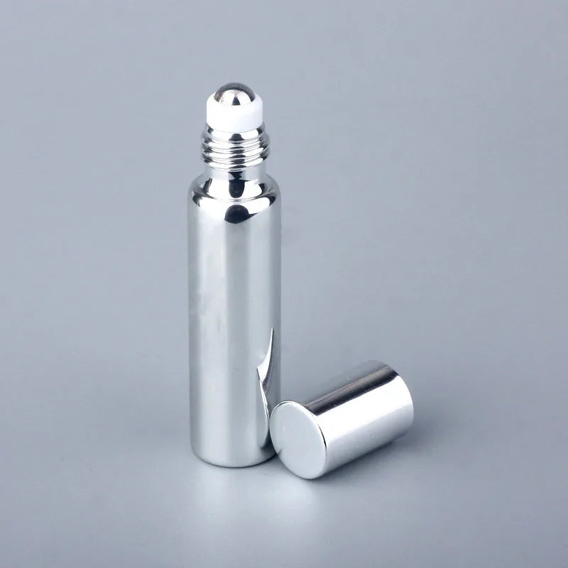 5/10ml UV Glass Stainless Steel Beads Essential Oil Roll-on Glass Bottle Eye Cream Massage Application Sample 1pc