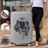 Splashing Ink Tongue Dog Light Grey Pattern Luggage Protective Cover, suitable for 18-32 inch luggage covers, luggage handle glo