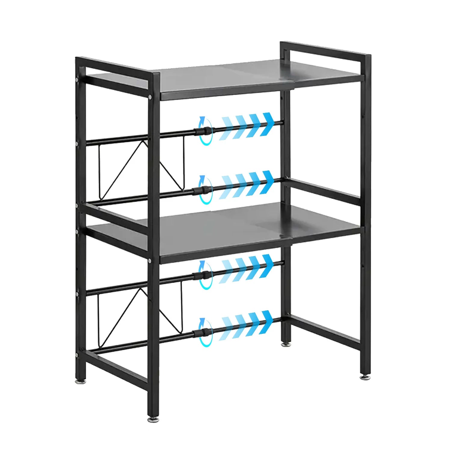 3-Tier Microwave Oven Rack Shelf Kitchen Countertop Oven Rack Expandable Seasoning Storage Rack Stand Storage Tableware Racks
