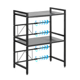 3-Tier Microwave Oven Rack Shelf Kitchen Countertop Oven Rack Expandable Seasoning Storage Rack Stand Storage Tableware Racks
